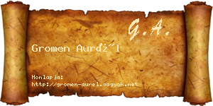 Gromen Aurél névjegykártya
